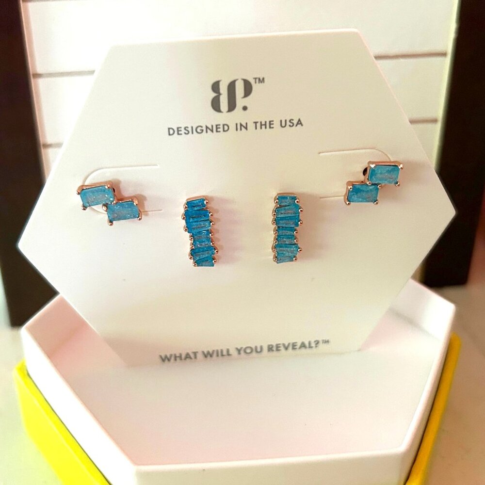 Bomb Party "Duo of Dreams" Aquamarine Ice Crystal Earrings